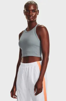 Женский серый топ Rush Seamless Tank Серый L Under Armour 1377597-465