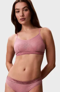 Женский розовый бюстгальтер UNLINED BRALETTE Розовый XL Calvin Klein LV00QF8871