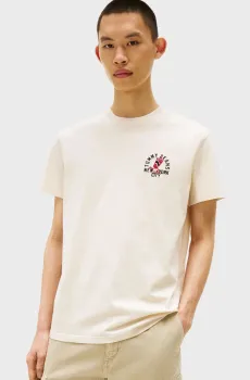 Мужская белая футболка REG SMALL MOTIF Белый L Tommy Jeans DM0DM21586