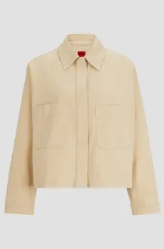 Женская бежевая рубашка Бежевый 38 HUGO 50511839;291