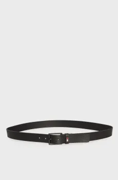 Мужской черный кожаный ремень ELEVATED FLAG 3.5 Черный 95 Tommy Jeans AM0AM13418