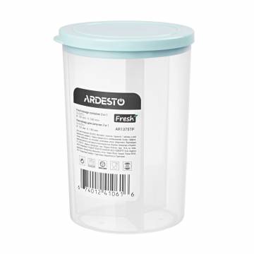 Контейнер для сыпучих Ardesto Fresh 3 в 1 пластиковый, голубой тиффани, 3*0,75 л (AR1375TP) Контейнер для сыпучих Ardesto Fresh 3 в 1 пластиковый, голубой тиффани, 3*0,75 л (AR1375TP)