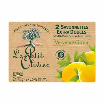Экстра нежное мыло Le Petit Olivier Вербена-лимон, 2*100 г