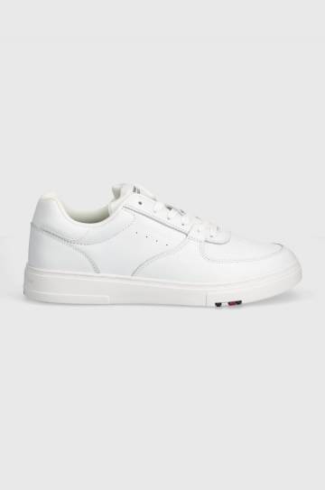 Кожаные кроссовки Tommy Hilfiger MODERN CUP CORPORATE LTH цвет белый FM0FM04941 Кожаные кроссовки Tommy Hilfiger MODERN CUP CORPORATE LTH цвет белый FM0FM04941