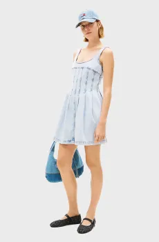 Женское голубое джинсовое платье SEAM Голубой L Tommy Jeans DW0DW22990