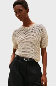 Женский бежевый джемпер POINTELLE CROCHET Бежевый S Tommy Hilfiger WW0WW45950