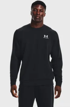 Мужской черный свитшот UA Essential Fleece Crew Черный L Under Armour 1374250-001
