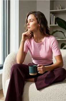 Бавовняна футболка basic - рожевий