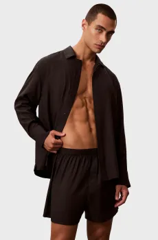 Мужские черные шорты с узором BOXER TRAD Черный XL Calvin Klein LV00NM2948