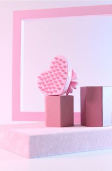 Масажер для голови у формі серця - пастельний рожевий