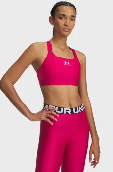 Женский малиновый топ UA HeatGear High Малиновый S Under Armour 1379195-681