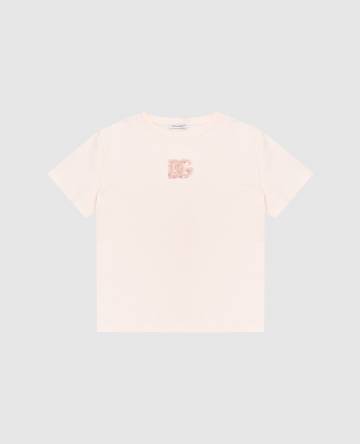 Детская розовая футболка с логотипом