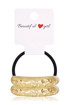 Резинка для волос мателевая, золотая, рельефная, 1 шт (E25092621)