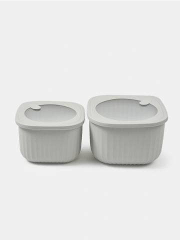 Контейнери для їжі з кришкою 2 pack - кремовий Контейнери для їжі з кришкою 2 pack - кремовий