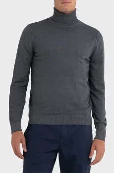 Мужской серый шерстяной гольф Серый L Replay UK8519.000.G21901