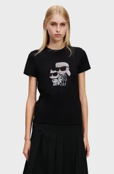 Женская черная футболка IKON KL x Choupette Черный S Karl Lagerfeld A1W17131