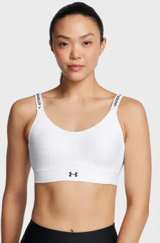 Женский белый топ UA Infinity Mid 2.0 Bra Белый L (D-DD) Under Armour 1384123-100