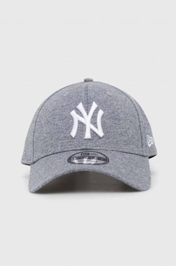 Хлопковая кепка New Era цвет серый с аппликацией Хлопковая кепка New Era цвет серый с аппликацией