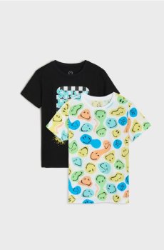 Набір з 2 бавовняних футболок SmileyWorld® з короткими рукавами - різнобарвний