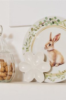 Великодня підставка для яєць у формі квітки - білий