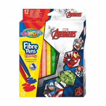 Набор цветных фломастеров Colorino Kids Avengers, 12 цветов, от 3 лет (91482PTR) Набор цветных фломастеров Colorino Kids Avengers, 12 цветов, от 3 лет (91482PTR)