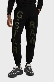 Мужские черные спортивные брюки Embro print loose Черный M G-Star RAW D25531,D733
