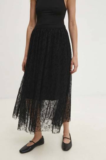 Юбка Answear Lab цвет чёрный maxi расклешённая Юбка Answear Lab цвет чёрный maxi расклешённая