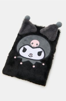 Пухнастий блокнот зі штучним хутром Kuromi - чорний