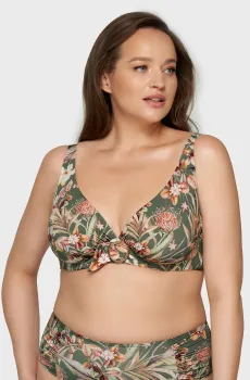 Женский зеленый лиф от купальника с узором Зеленый 38C MARC&ANDRE L2303-YP-422