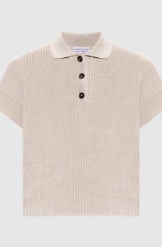 Бежевый топ с люрексом