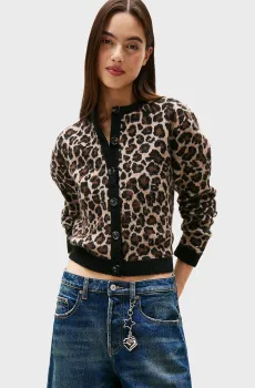 Женский кардиган с узором LEOPARD Разноцветный M Tommy Jeans DW0DW21968