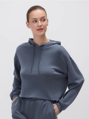 Reserved - Укорочене худі - темно-сірий - VG152-90X