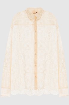 Бежевая блуза с вышивкой