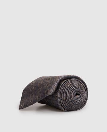 Серый галстук из шелка в узор