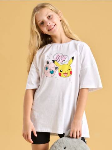 Бавовняний комплект із шортами Pokémon - білий Бавовняний комплект із шортами Pokémon - білий