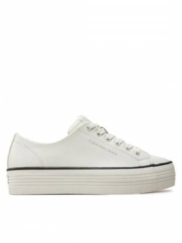 Calvin Klein Jeans Снікерcи Bold Vulc Flatf Low Lth In YW0YW01633 Білий Calvin Klein Jeans Снікерcи Bold Vulc Flatf Low Lth In YW0YW01633 Білий