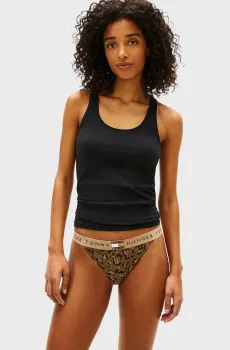 Женские оливковые трусики с узором TANGA THONG Оливковый XS Tommy Hilfiger UW0UW06499
