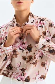 Сорочка зі змішаною тканиною з льоном - різнобарвний