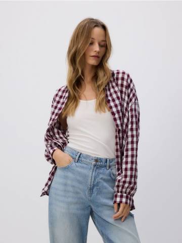 Reserved - Картата сорочка - буряковий - 253GC-83X