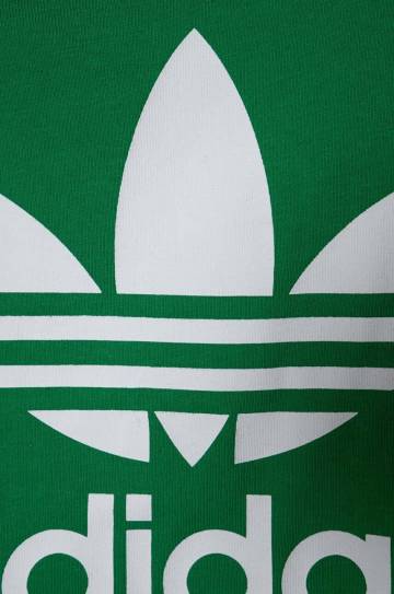 Детская хлопковая футболка adidas Originals TREFOIL TEE цвет зелёный с принтом Детская хлопковая футболка adidas Originals TREFOIL TEE цвет зелёный с принтом