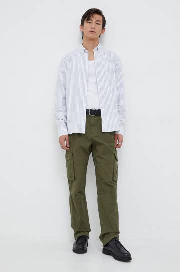 Рубашка Les Deux мужская цвет бирюзовый regular воротник button-down Рубашка Les Deux мужская цвет бирюзовый regular воротник button-down