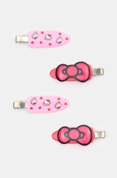 Шпильки для волосся, 4 шт. Hello Kitty - яскраво-рожевий