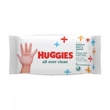 Детские влажные салфетки Huggies Аll Over Clean, 56 шт Детские влажные салфетки Huggies Аll Over Clean, 56 шт