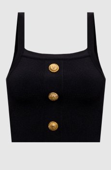 Черный топ с брендовыми заклепками