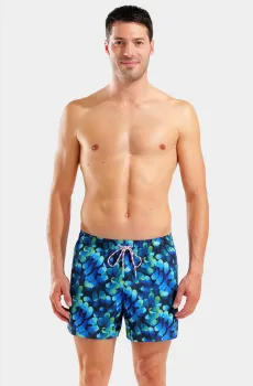 Мужские синие плавательные шорты с узором WATER PRINTS BEACH SHORT AO Синий L Arena 007159-806