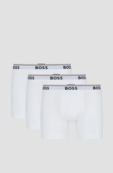 Мужские белые боксеры (3 шт) Белый S BOSS 50475282;100