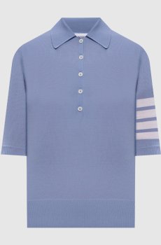 Голубое поло из шерсти