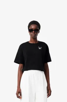 Женская черная футболка Черный 38 Lacoste TF2523031
