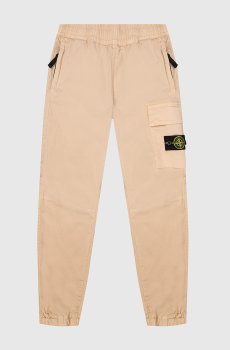 Детские бежевые джоггеры с логотипом патча