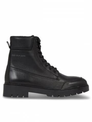 Calvin Klein Jeans Черевики туристичні Combat Mid Laceup Wl Lth YM0YM00847 Чорний Calvin Klein Jeans Черевики туристичні Combat Mid Laceup Wl Lth YM0YM00847 Чорний